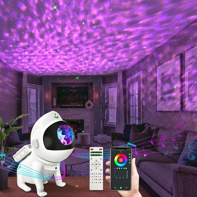 Lampara con Parlante BLUETOOTH Proyector de Galaxias y Estrellas Perro Astronauta - VERSELL